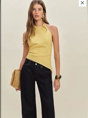 Reformation Reese Linen Top in Sunshine Yellow, Size 2, NEVER WORN, no tags